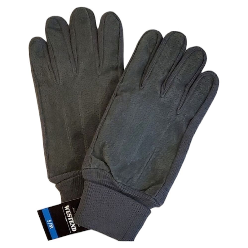 SALE Mens Charcoal Gray Genuine Suede Leather Warm Gloves